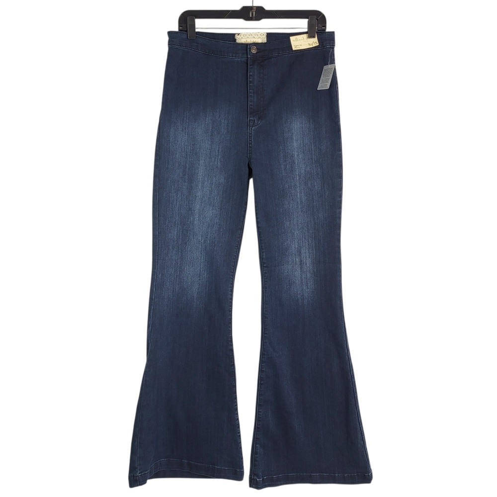 Altar'd‎ State High Rise Flare Jeans Dark Wash Stretch 31/13 Hippie 70s Boho NEW
